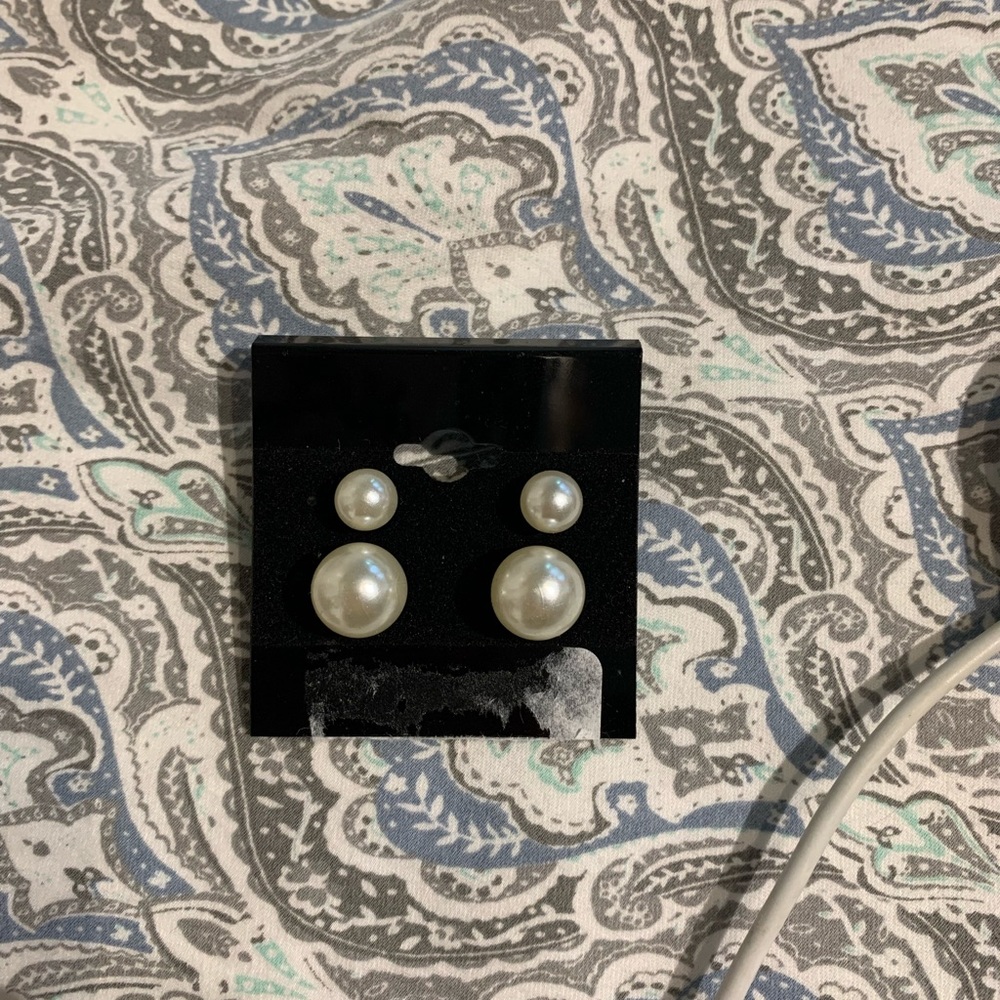 two set of pearl earrings